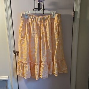 Lilly Pulitzer Linen A Line Skirt Orange Pink 'So Buzzed' Bee Print